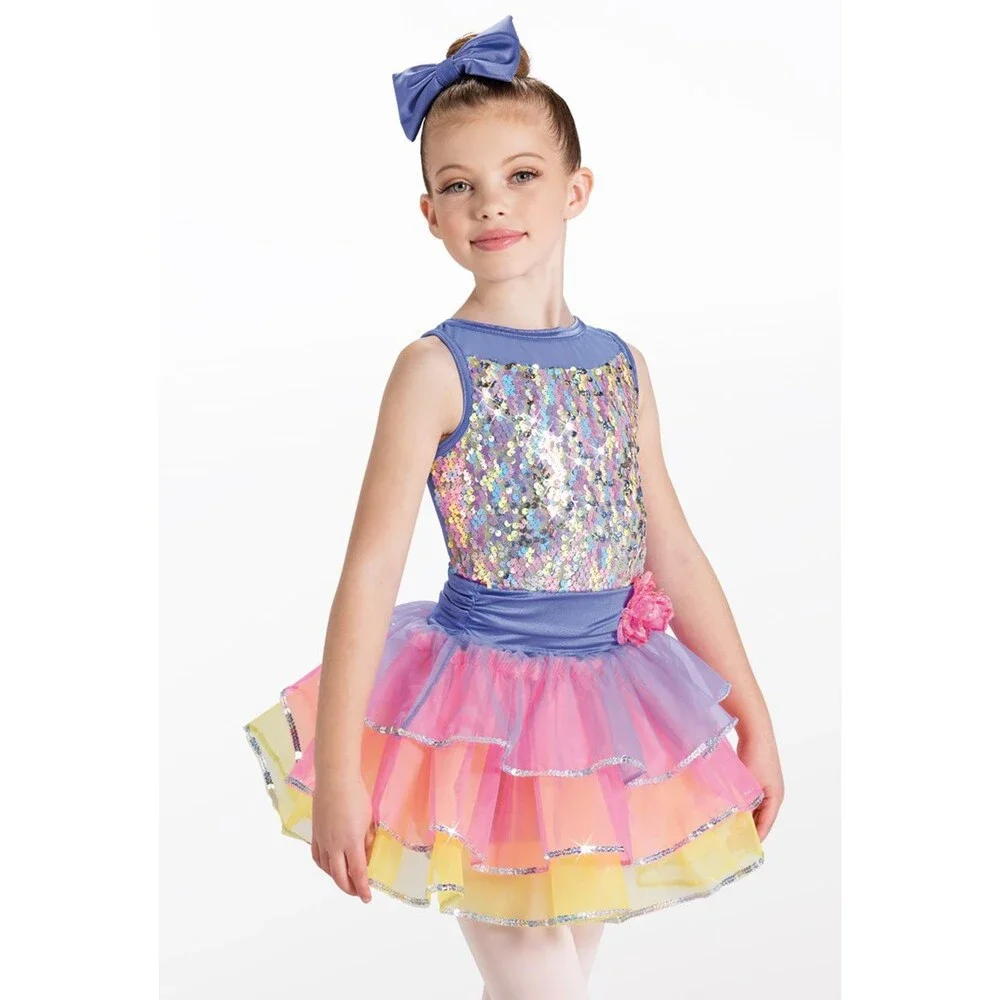 Pre-Owned Dance Costume Tutu Weissman 13423 Medium Child Multi Color Ballet Pag